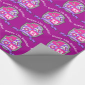 13th誕生日パープルユニコーンシールドクレスト紙 ラッピングペーパー (角)