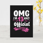 13th誕生日公式10代の若者ガール カード (黄色い花)