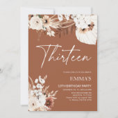 13th誕生日招待状テラコッタボホパンパス 招待状 (正面)