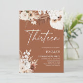 13th誕生日招待状テラコッタボホパンパス 招待状 (スタンド正面)