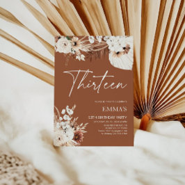 13th誕生日招待状テラコッタボホパンパス 招待状