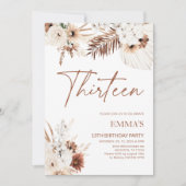 13th誕生日招待状ボホパンパス 招待状 (正面)