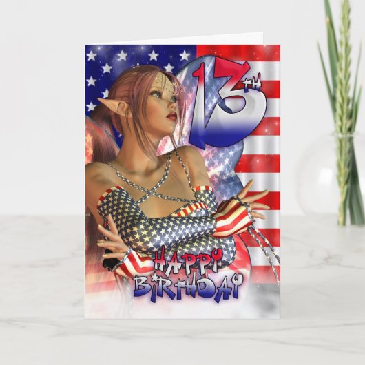 13th誕生日10代の若者ハッピー13th誕生日 カード (正面)