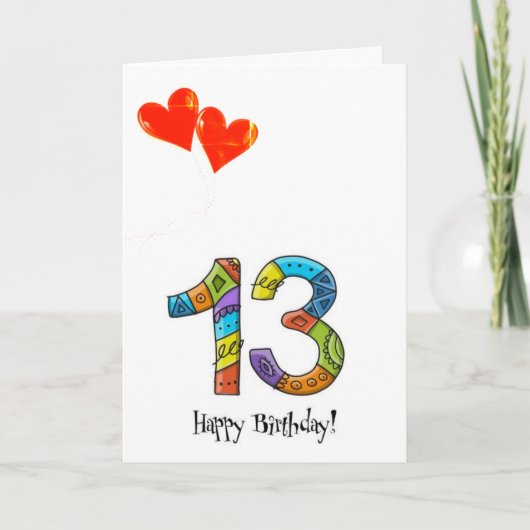 **13th**スペシャル用誕生日*新規10代の若者* カード (正面)