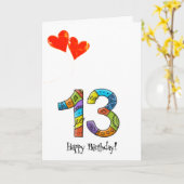 **13th**スペシャル用誕生日*新規10代の若者* カード (黄色い花)