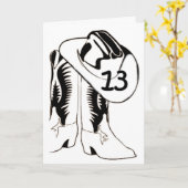 「13th」誕生日カントリーウエスタンスタイル カード (黄色い花)