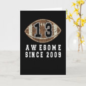 13th Birthday Born In 2009 Football Boy 13 Year カード (黄色い花)