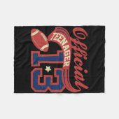 13th Birthday Boy Official Teenager 13 Yrs Old Foo フリースブランケット (正面(横))