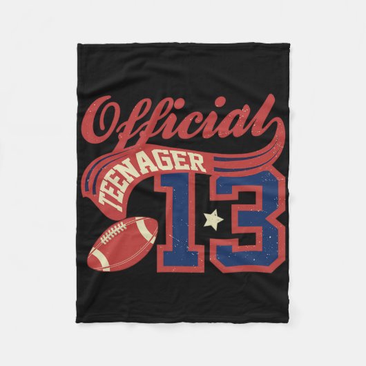 13th Birthday Boy Official Teenager 13 Yrs Old Foo フリースブランケット (正面)
