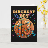 13th Birthday Boy Teen 13 Years Old Sketll Players カード (黄色い花)