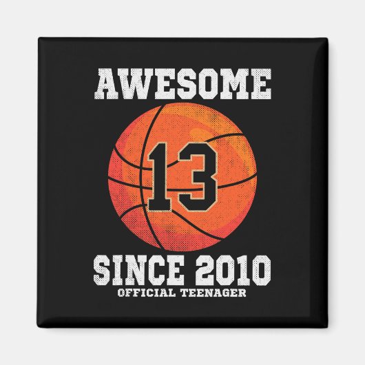 13th Birthday Bysketbyll Fan 13 Years Old Official マグネット (正面)