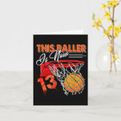 13th Birthday Bysketbyll Fun 13 Years Old Kids  カード (黄色い花)