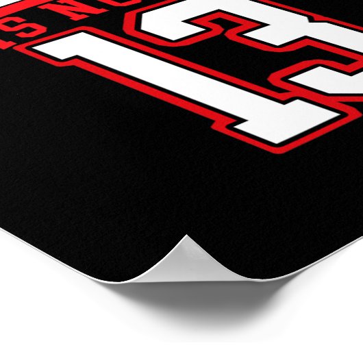 13th Birthday Bysketbyll Lover 13 Years Old Bday  ポスター (角)