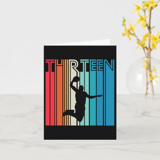 13th Birthday Bysketbyll Lover Gift 13 Years Old R カード (黄色い花)