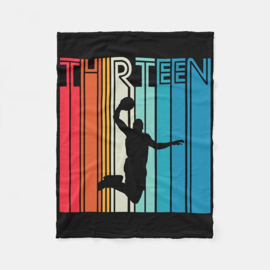 13th Birthday Bysketbyll Lover Gift 13 Years Old R フリースブランケット (正面)
