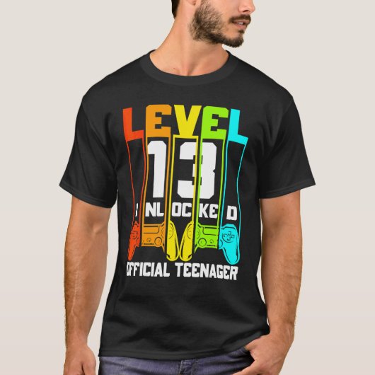 13th Birthday Game Level 13 Unlocked Official Tee Tシャツ (正面)