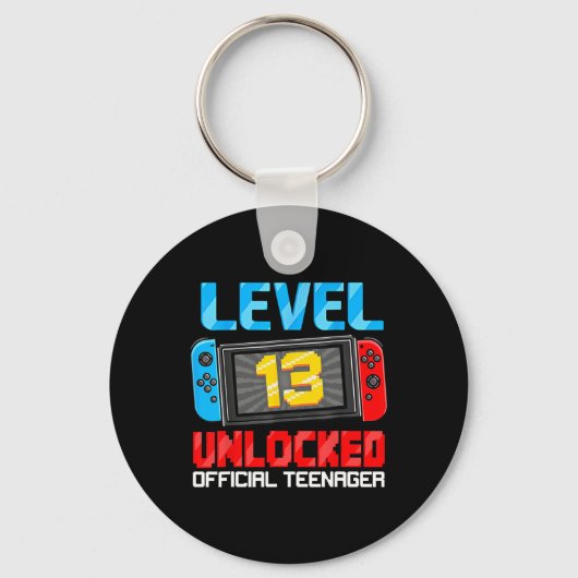 13th Birthday Game Level 13 Unlocked Official Teen キーホルダー (正面)