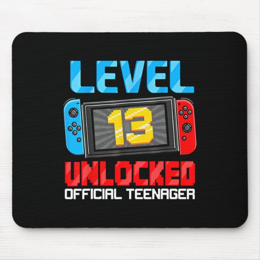 13th Birthday Game Level 13 Unlocked Official Teen マウスパッド (正面)