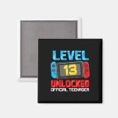 13th Birthday Game Level 13 Unlocked Official Teen マグネット (正面/裏面)