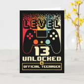 13th Birthday Gift Boys Level 13 Unlocked Official カード (黄色い花)