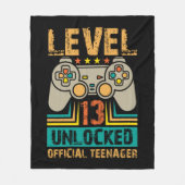 13th Birthday Gift Boys Level 13 Unlocked Official フリースブランケット (正面)