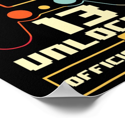 13th Birthday Gift Boys Level 13 Unlocked Official ポスター (角)