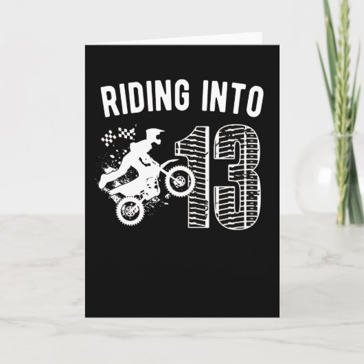13th Birthday Gift Dirt Bike 13 Year Old Biker カード (正面)