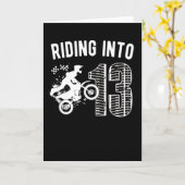 13th Birthday Gift Dirt Bike 13 Year Old Biker カード (黄色い花)