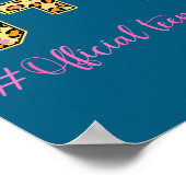 13th Birthday Girl Nk Coquette Bow Leopard 6+7 Yea ポスター (角)