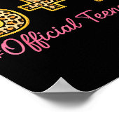 13th Birthday Girl Nk Coquette Bow Leopard 6+7 Yea ポスター (角)