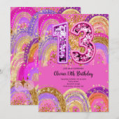 13th Birthday Girls Invitation 招待状 (正面/裏面)