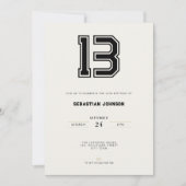 13th Birthday Invitation - Minimal Sport Style 招待状 (正面)