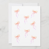 13th Birthday Invitation Pink Bow for Girls 招待状 (裏面)