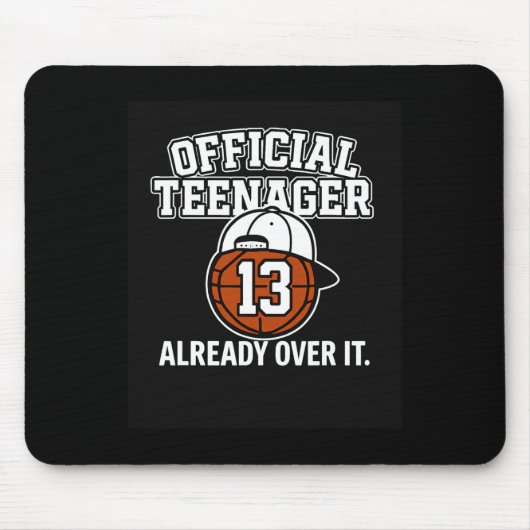 13th Birthday Official Teenager Funny Teen Sketll  マウスパッド (正面)