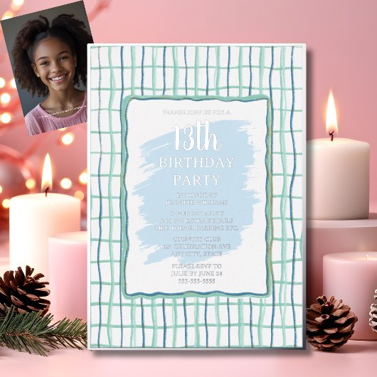13th Birthday Partyハンドドロードフォイル招待状 箔招待状