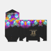 13th Birthday Partyブラック&金ゴールドバルーン フェイバーボックス (折り畳みなし)