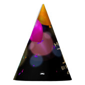 13th Birthday Partyブラック&金ゴールドパーティーハット パーティーハット (左)