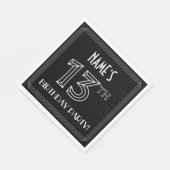 13th Birthday Party:アールデコスタイル+名前をカスタムする スタンダードランチョンナプキン (角)