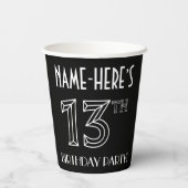 13th Birthday Party:アールデコスタイル+名前をカスタムする 紙コップ (裏面)