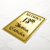 13th Birthday Party – スクリプエレガントト+名前をカスタムする 箔招待状 (回転した状態)