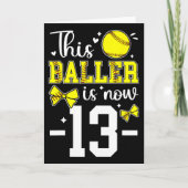 13th Birthday Party Softll Girl Thirteen Year Old  カード (正面)