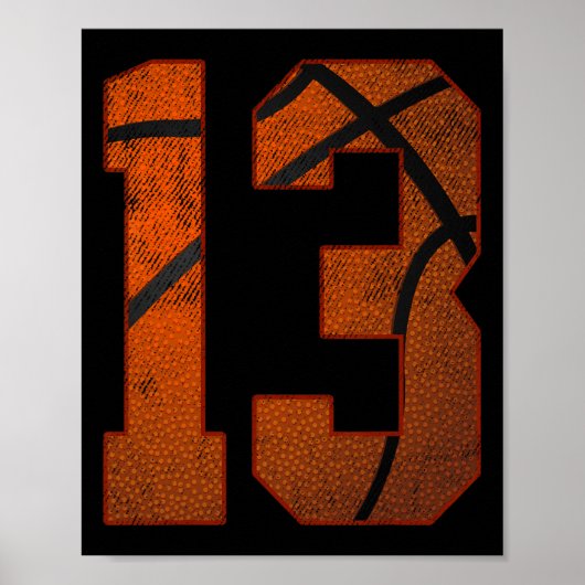 13th Birthday Party Thirteen 13 Year Old Bysketbyl ポスター (正面)