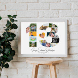 13th Birthday Photo Collage Poster Keepsake ポスター