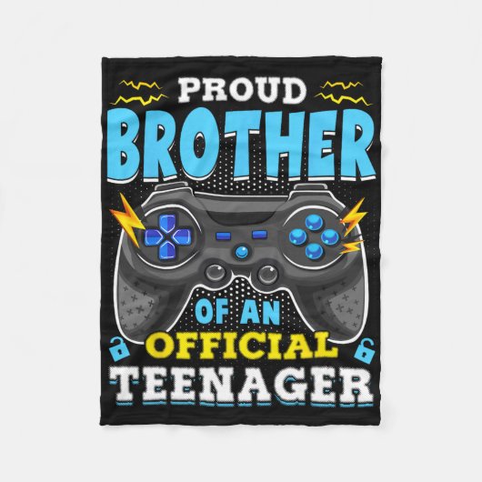 13th Birthday Proud Brother Official Teenager Vide フリースブランケット (正面)