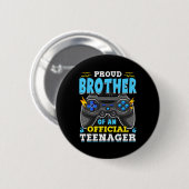 13th Birthday Proud Brother Official Teenager Vide 缶バッジ (正面&裏面)