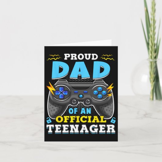 13th Birthday Proud Dad Official Teenager Video Ga カード (正面)