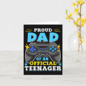 13th Birthday Proud Dad Official Teenager Video Ga カード (黄色い花)