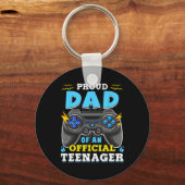 13th Birthday Proud Dad Official Teenager Video Ga キーホルダー (正面)