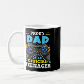 13th Birthday Proud Dad Official Teenager Video Ga コーヒーマグカップ (左)