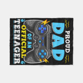 13th Birthday Proud Dad Official Teenager Video Ga フリースブランケット (正面(横))